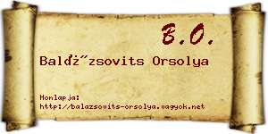 Balázsovits Orsolya névjegykártya